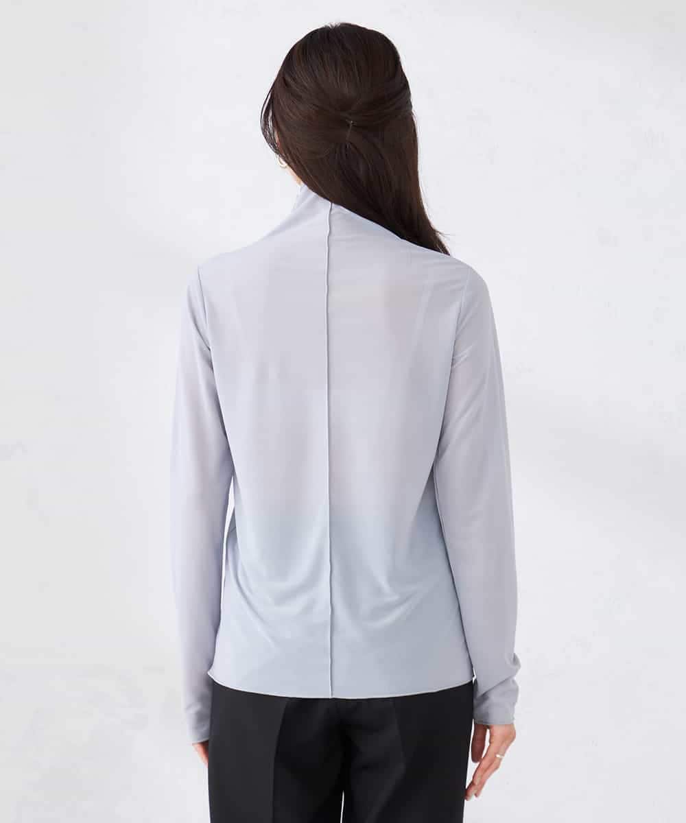 K2KTD05029 a.v.v(アー・ヴェ・ヴェ) シアーハイネックカットソー ライトブルー