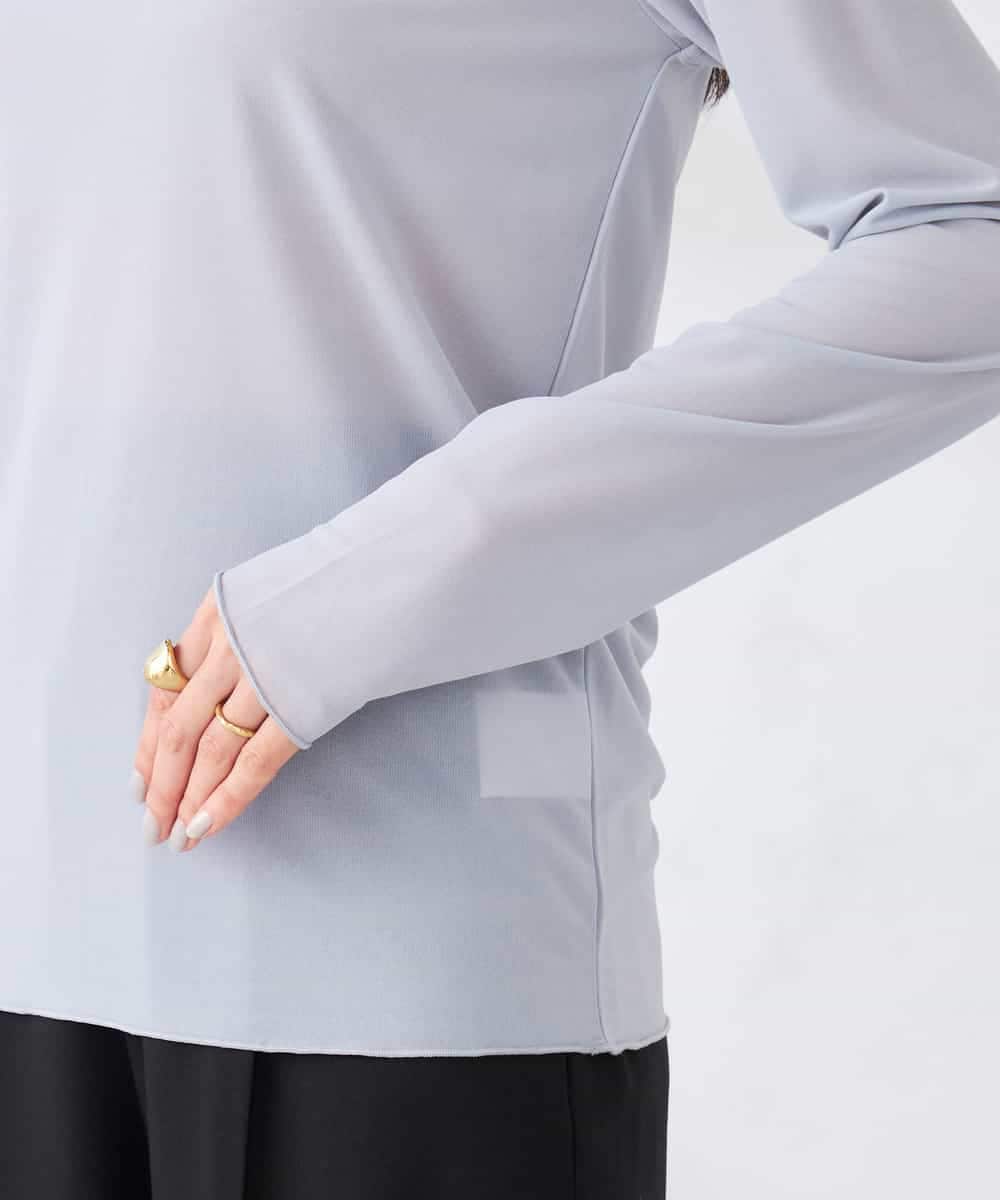 K2KTD05029 a.v.v(アー・ヴェ・ヴェ) シアーハイネックカットソー ライトブルー