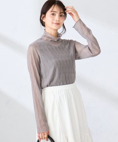 K2KTD06029 a.v.v シアーウェーブハイネックカットソー