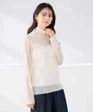 K2KTD06029 a.v.v(アー・ヴェ・ヴェ) シアーウェーブハイネックカットソー アイボリー