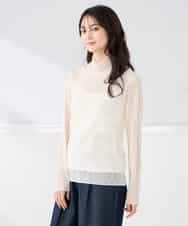 K2KTD06029 a.v.v(アー・ヴェ・ヴェ) シアーウェーブハイネックカットソー アイボリー