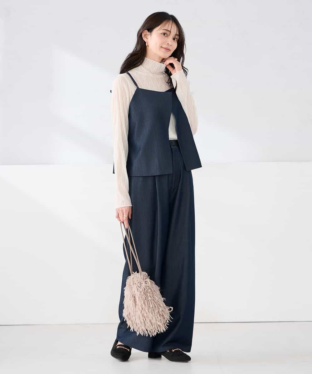 K2KTD06029 a.v.v(アー・ヴェ・ヴェ) シアーウェーブハイネックカットソー アイボリー