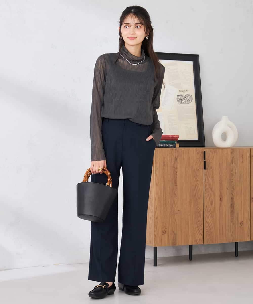 K2KTD06029 a.v.v(アー・ヴェ・ヴェ) シアーウェーブハイネックカットソー アイボリー