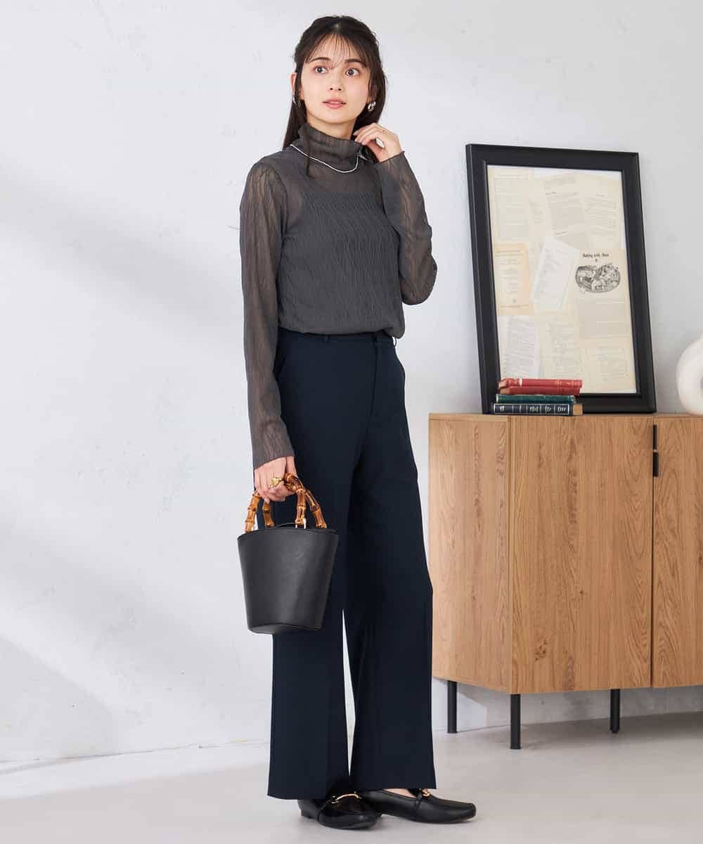 K2KTD06029 a.v.v(アー・ヴェ・ヴェ) シアーウェーブハイネックカットソー アイボリー