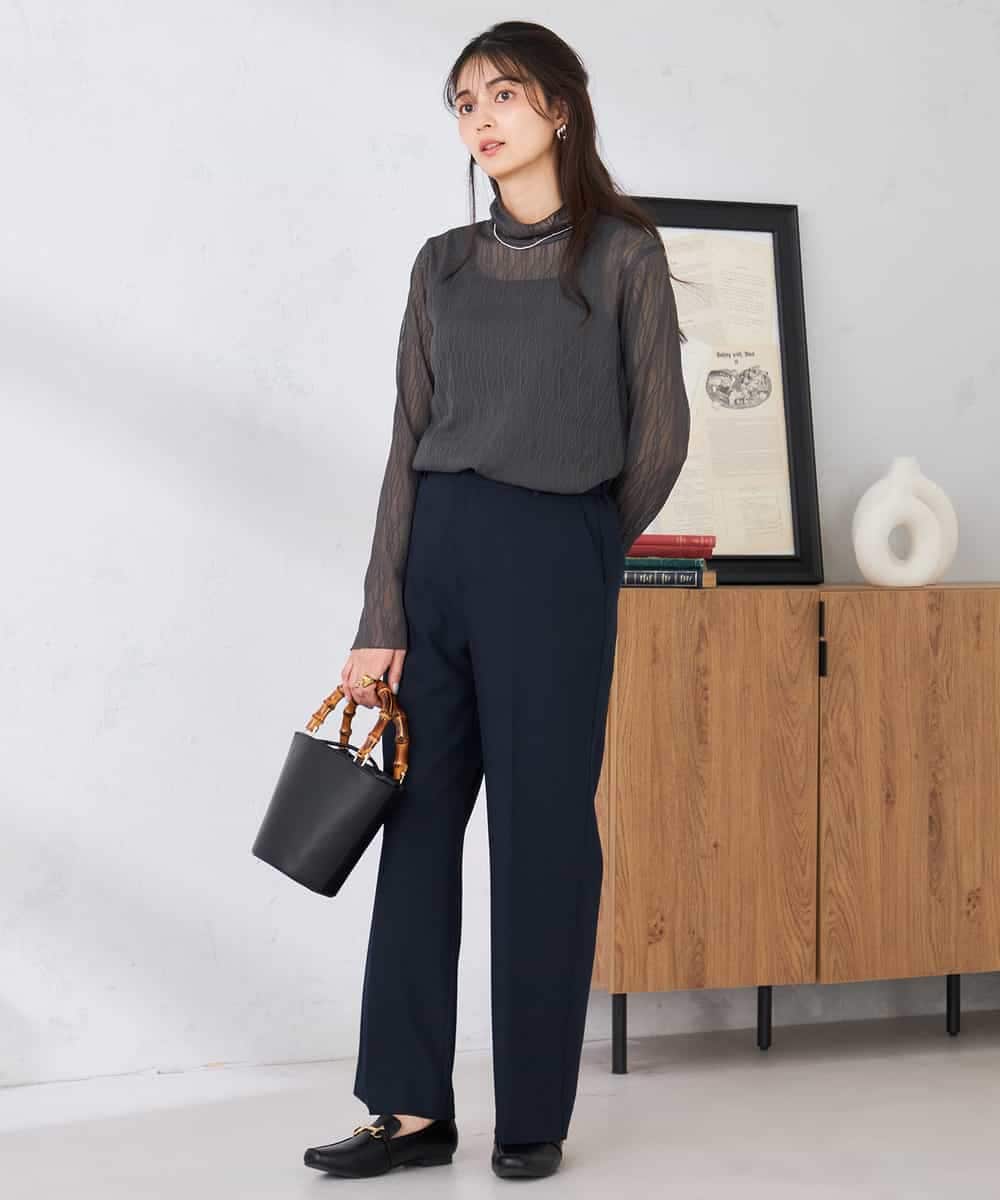 K2KTD06029 a.v.v(アー・ヴェ・ヴェ) シアーウェーブハイネックカットソー アイボリー