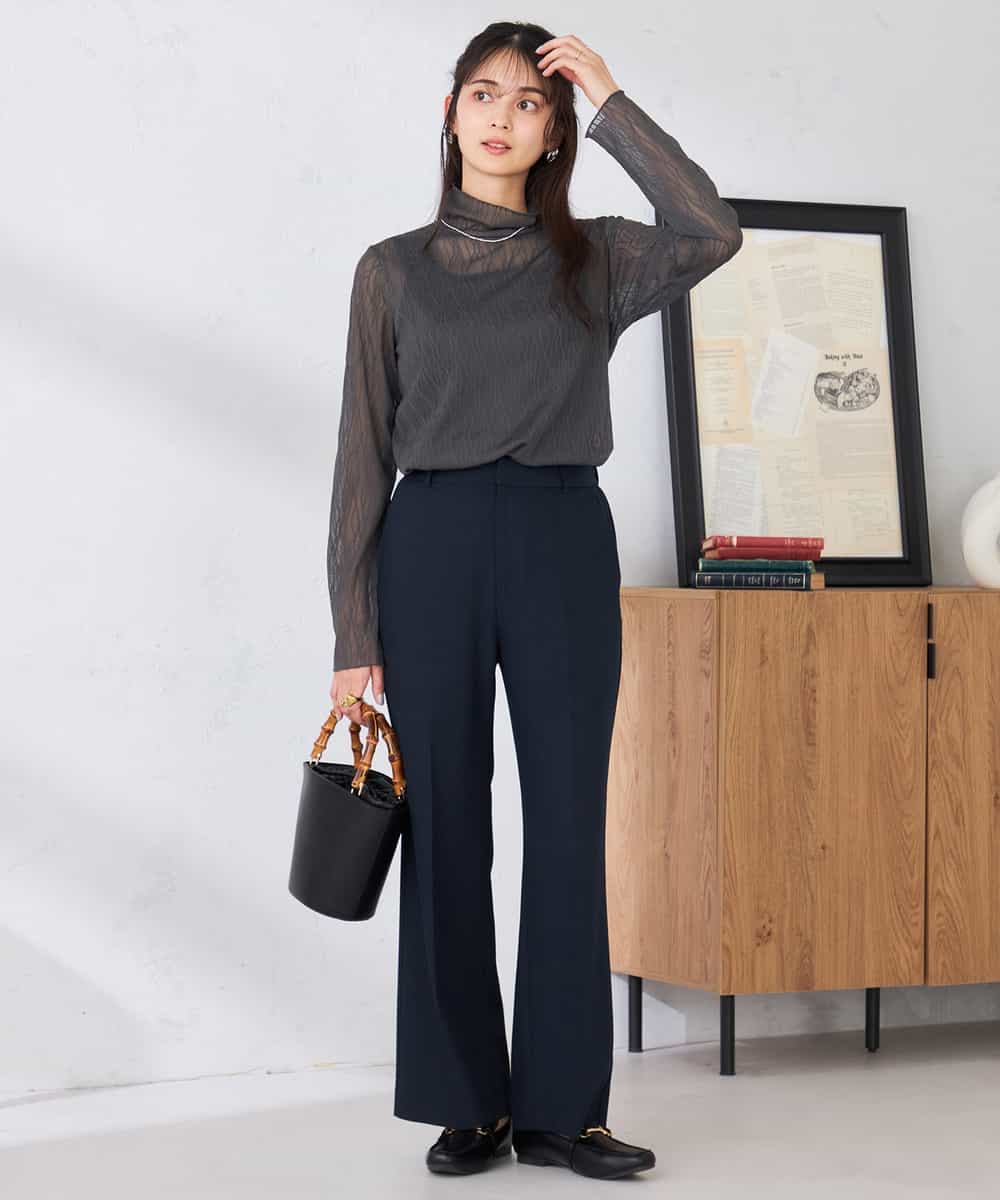 K2KTD06029 a.v.v(アー・ヴェ・ヴェ) シアーウェーブハイネックカットソー アイボリー