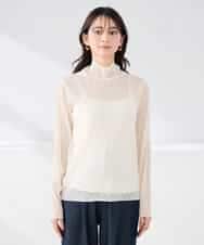 K2KTD06029 a.v.v(アー・ヴェ・ヴェ) シアーウェーブハイネックカットソー アイボリー