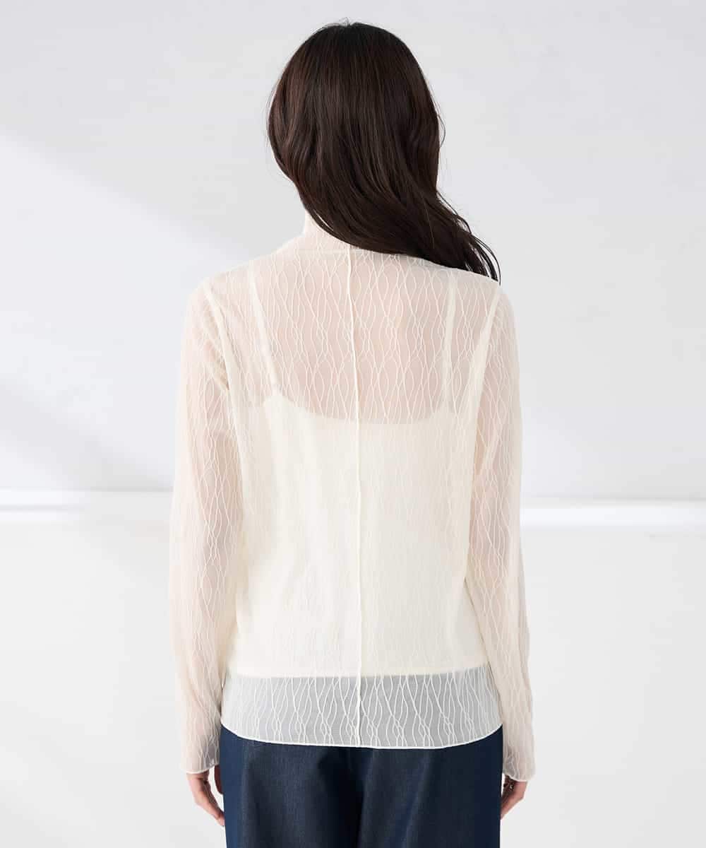 K2KTD06029 a.v.v(アー・ヴェ・ヴェ) シアーウェーブハイネックカットソー アイボリー