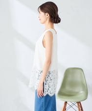 K2KTD09029 a.v.v(アー・ヴェ・ヴェ) レースヘムタンクトップ アイボリー