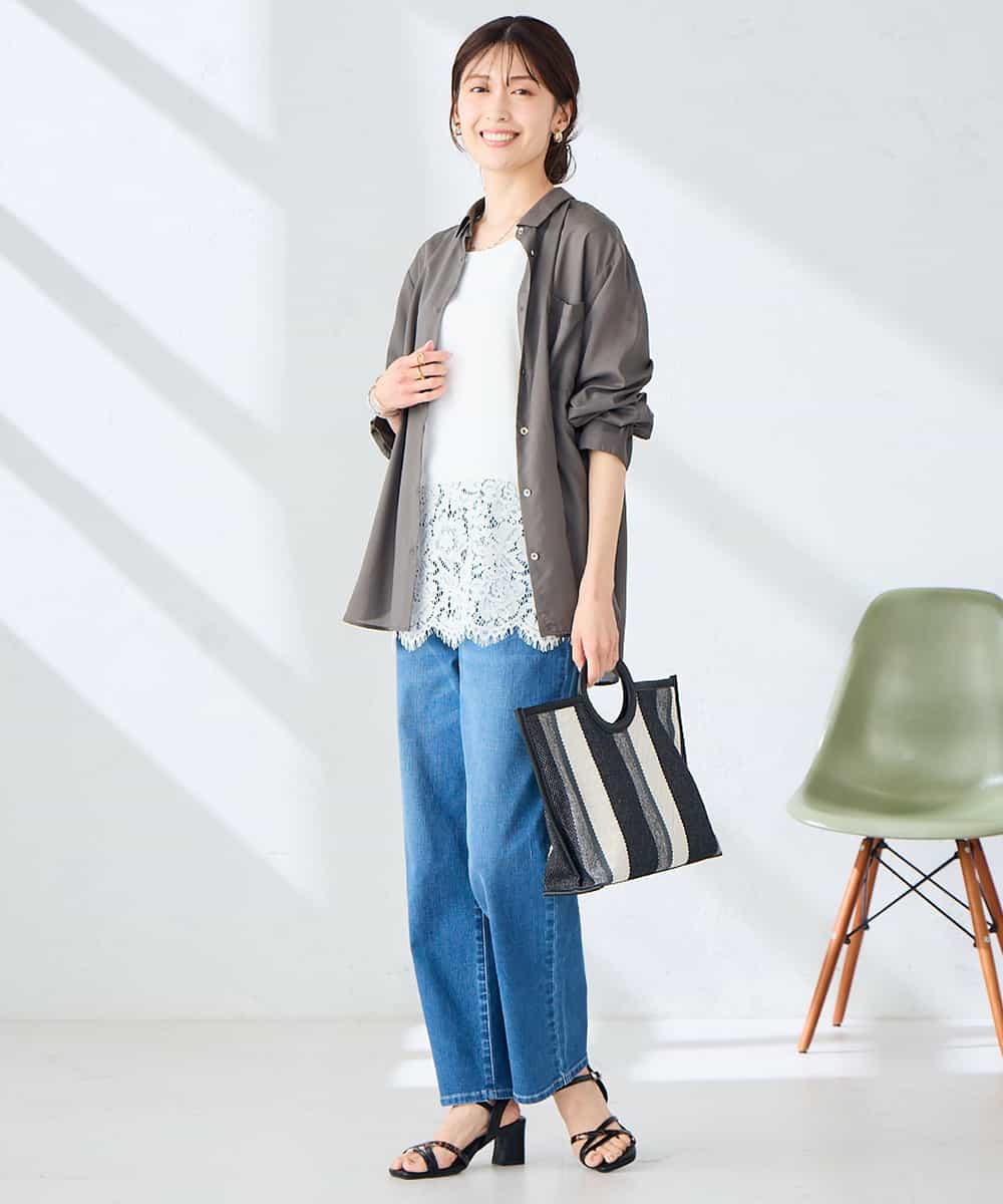 K2KTD09029 a.v.v(アー・ヴェ・ヴェ) レースヘムタンクトップ アイボリー