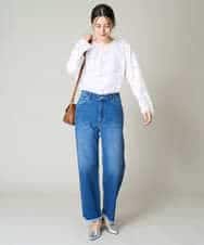 K2LAA04059 a.v.v(アー・ヴェ・ヴェ) デニムストレートパンツ ネイビー