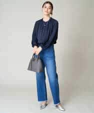 K2LAA04059 a.v.v(アー・ヴェ・ヴェ) デニムストレートパンツ ネイビー