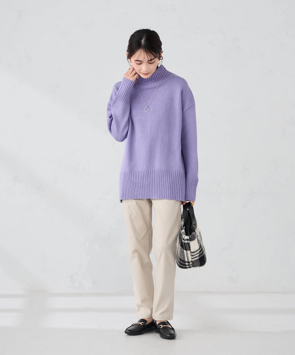 K2LAD11049 a.v.v(アー・ヴェ・ヴェ) 裏起毛ハイパーストレッチスリムパンツ ブラック