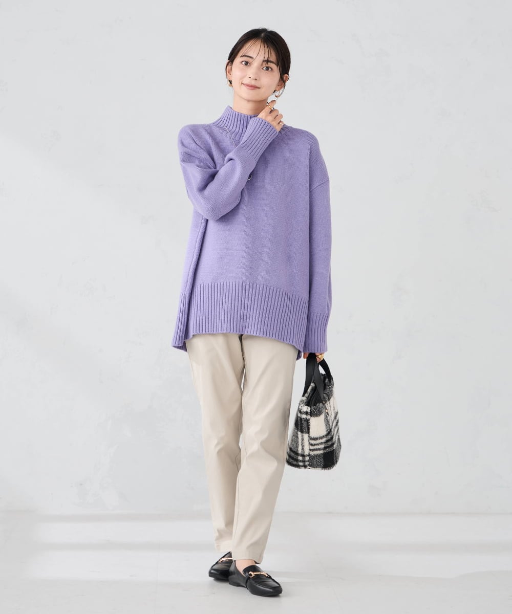 K2LAD11049 a.v.v(アー・ヴェ・ヴェ) 裏起毛ハイパーストレッチスリムパンツ ブラック