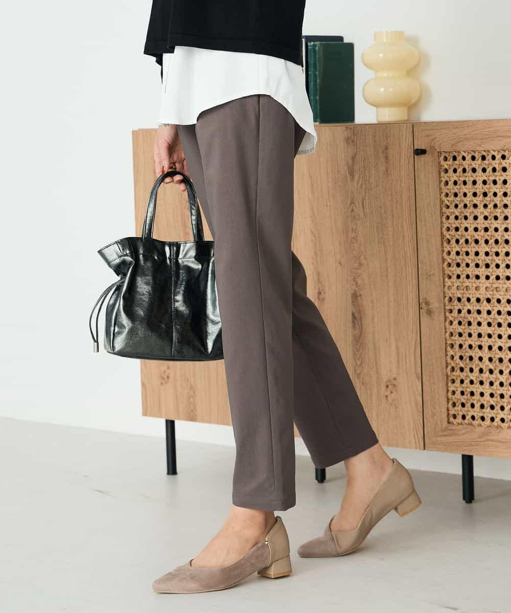 K2LAD11049 a.v.v(アー・ヴェ・ヴェ) 裏起毛ハイパーストレッチスリムパンツ ブラック