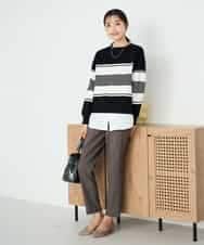 K2LAD11049 a.v.v(アー・ヴェ・ヴェ) 裏起毛ハイパーストレッチスリムパンツ ブラック