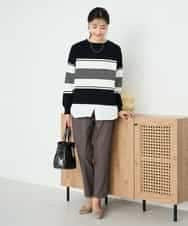 K2LAD11049 a.v.v(アー・ヴェ・ヴェ) 裏起毛ハイパーストレッチスリムパンツ ブラック