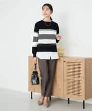 K2LAD11049 a.v.v(アー・ヴェ・ヴェ) 裏起毛ハイパーストレッチスリムパンツ ブラック