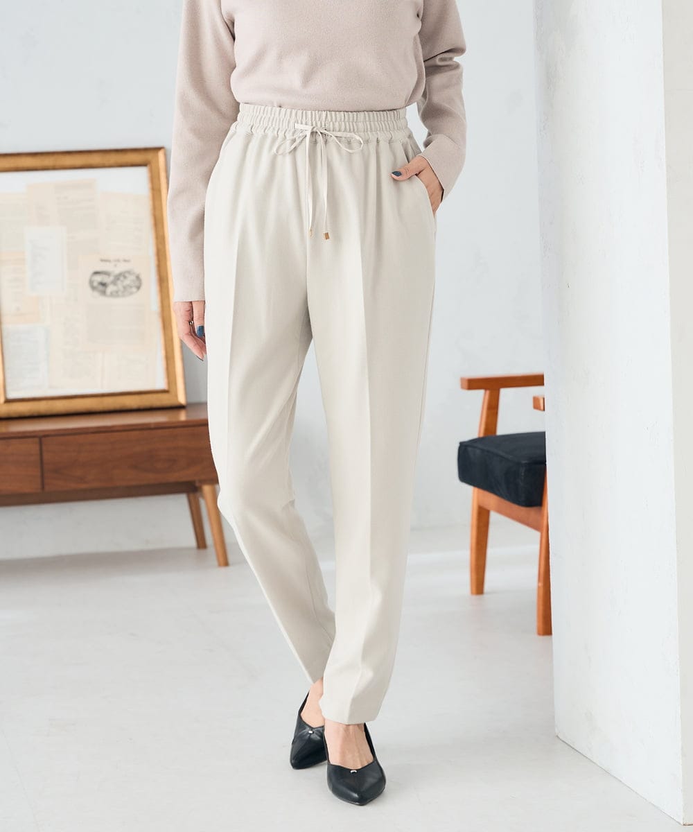 K2LAD14049 a.v.v(アー・ヴェ・ヴェ) 【イージーケア/洗える/ストレッチ】裏起毛美ラクるイージーテーパードパンツ ライトピンク