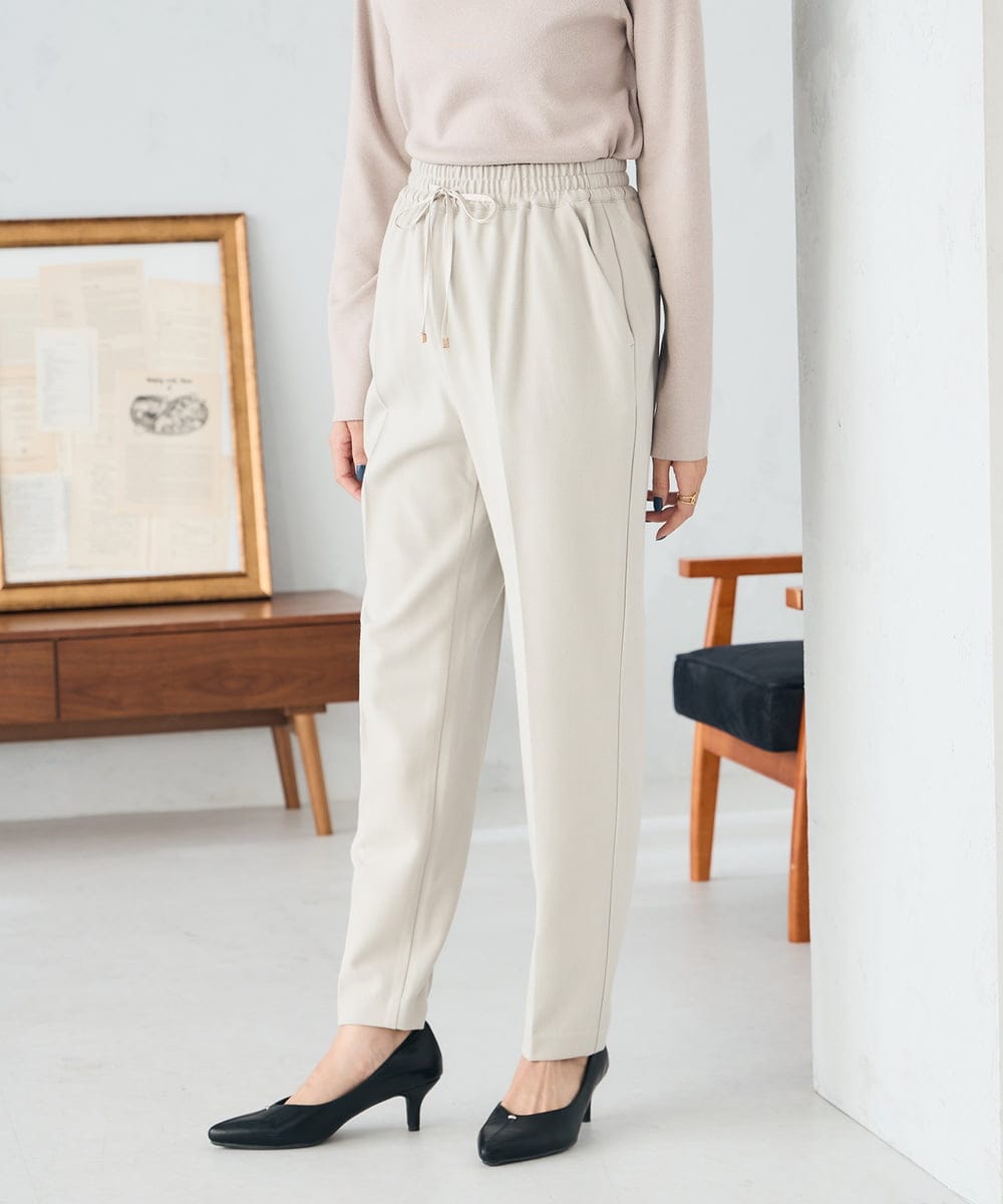 K2LAD14049 a.v.v(アー・ヴェ・ヴェ) 【イージーケア/洗える/ストレッチ】裏起毛美ラクるイージーテーパードパンツ ライトピンク