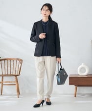 K2LAD14049 a.v.v(アー・ヴェ・ヴェ) 【イージーケア/洗える/ストレッチ】裏起毛美ラクるイージーテーパードパンツ ライトピンク