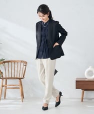 K2LAD14049 a.v.v(アー・ヴェ・ヴェ) 【イージーケア/洗える/ストレッチ】裏起毛美ラクるイージーテーパードパンツ ライトピンク