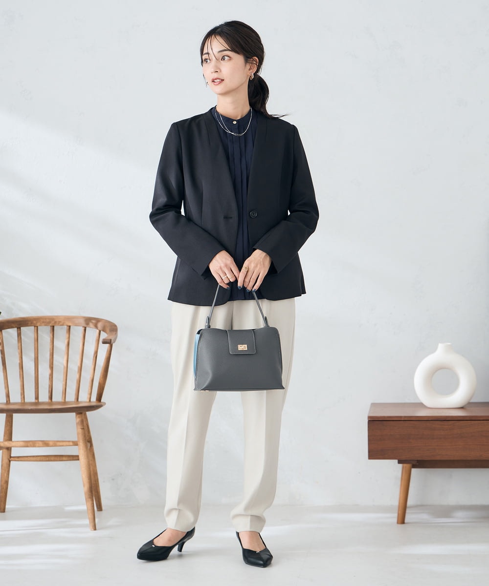 K2LAD14049 a.v.v(アー・ヴェ・ヴェ) 【イージーケア/洗える/ストレッチ】裏起毛美ラクるイージーテーパードパンツ ライトピンク