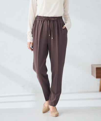 K2LAD14049 a.v.v 【イージーケア/洗える/ストレッチ】裏起毛美ラクるイージーテーパードパンツ