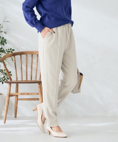 K2LAD14049 a.v.v 【イージーケア/洗える/ストレッチ】裏起毛美ラクるイージーテーパードパンツ