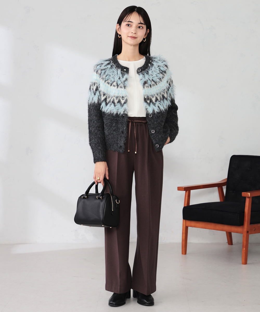 K2LAD15049 a.v.v(アー・ヴェ・ヴェ) 【イージーケア/洗える/ストレッチ】裏起毛美ラクるイージーワイドパンツ ピンク