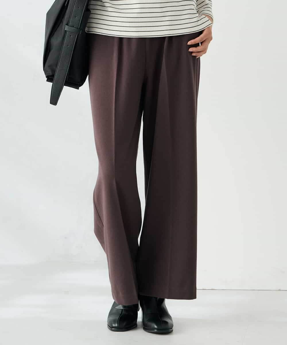 K2LAD15049 a.v.v(アー・ヴェ・ヴェ) 【イージーケア/洗える/ストレッチ】裏起毛美ラクるイージーワイドパンツ ピンク