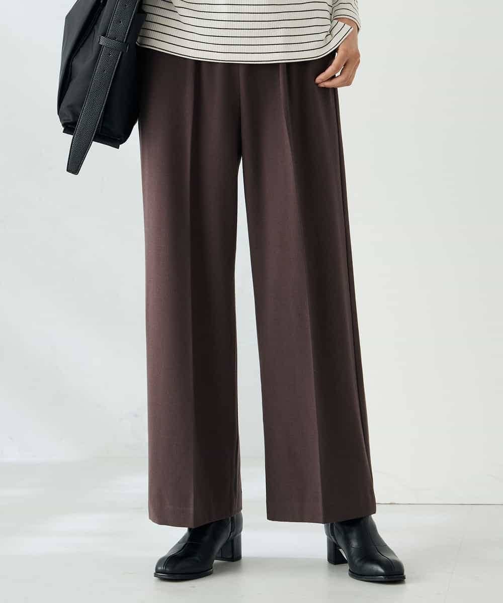 K2LAD15049 a.v.v(アー・ヴェ・ヴェ) 【イージーケア/洗える/ストレッチ】裏起毛美ラクるイージーワイドパンツ ピンク