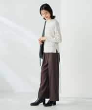 K2LAD15049 a.v.v(アー・ヴェ・ヴェ) 【イージーケア/洗える/ストレッチ】裏起毛美ラクるイージーワイドパンツ ピンク