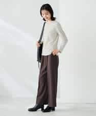 K2LAD15049 a.v.v(アー・ヴェ・ヴェ) 【イージーケア/洗える/ストレッチ】裏起毛美ラクるイージーワイドパンツ ピンク