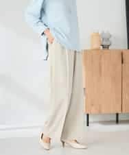 K2LAD15049 a.v.v(アー・ヴェ・ヴェ) 【イージーケア/洗える/ストレッチ】裏起毛美ラクるイージーワイドパンツ ピンク