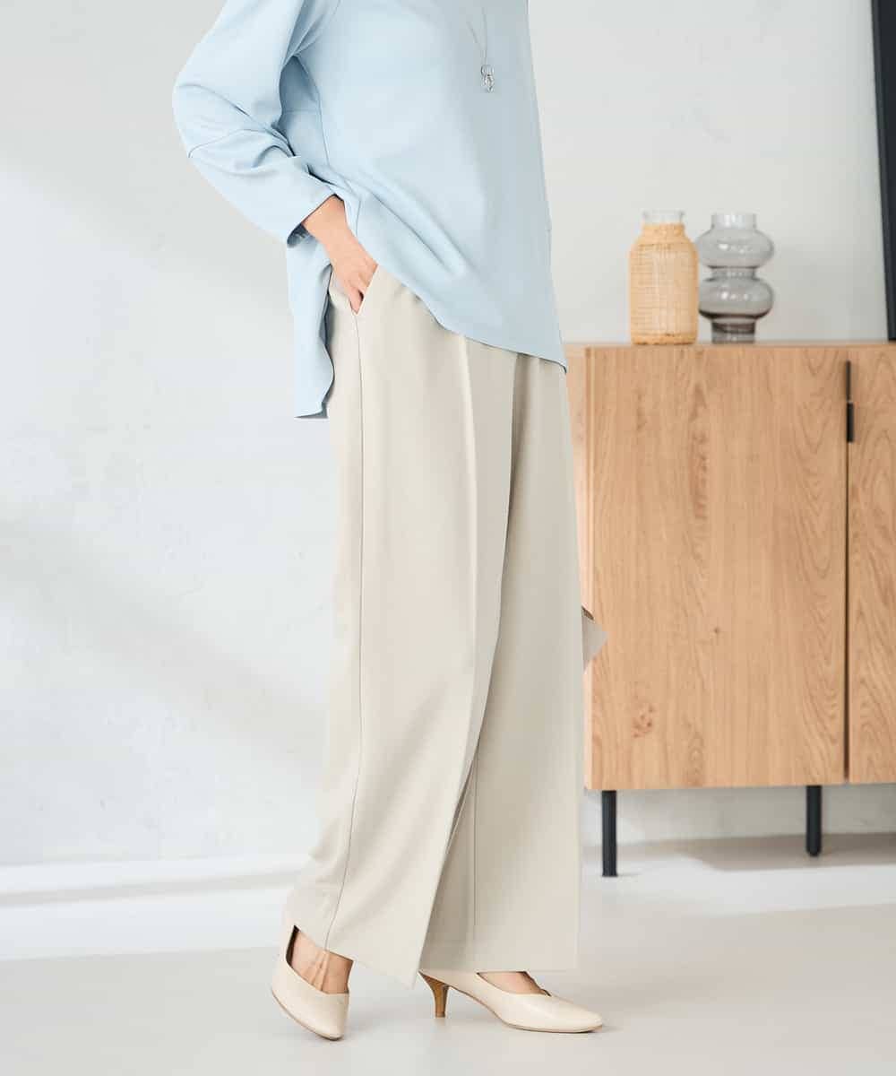 K2LAD15049 a.v.v(アー・ヴェ・ヴェ) 【イージーケア/洗える/ストレッチ】裏起毛美ラクるイージーワイドパンツ ピンク