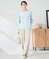 K2LAD15049 a.v.v(アー・ヴェ・ヴェ) 【イージーケア/洗える/ストレッチ】裏起毛美ラクるイージーワイドパンツ ピンク