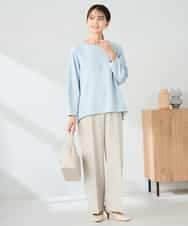 K2LAD15049 a.v.v(アー・ヴェ・ヴェ) 【イージーケア/洗える/ストレッチ】裏起毛美ラクるイージーワイドパンツ ピンク