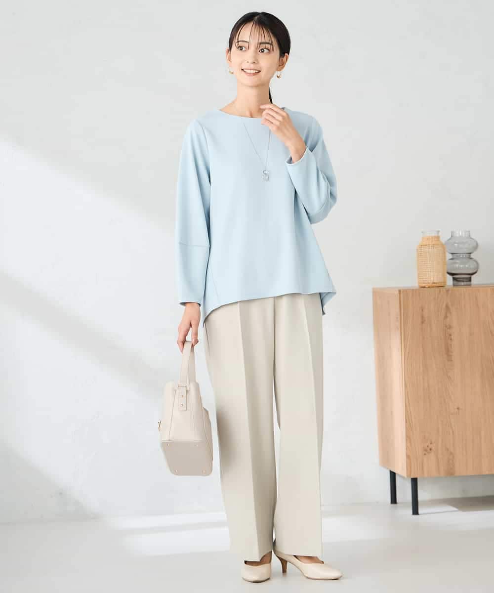 K2LAD15049 a.v.v(アー・ヴェ・ヴェ) 【イージーケア/洗える/ストレッチ】裏起毛美ラクるイージーワイドパンツ ピンク