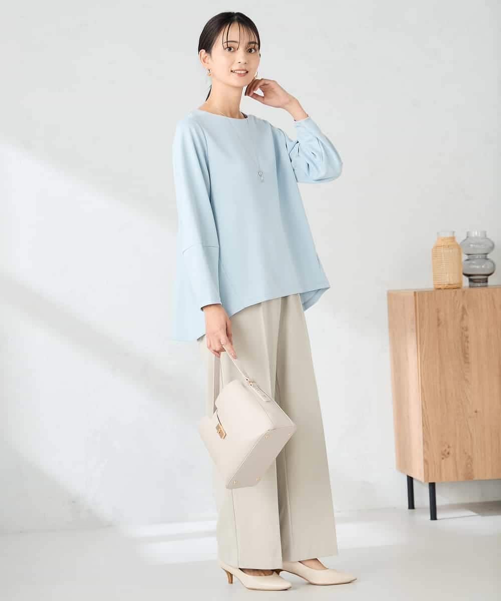 K2LAD15049 a.v.v(アー・ヴェ・ヴェ) 【イージーケア/洗える/ストレッチ】裏起毛美ラクるイージーワイドパンツ ピンク