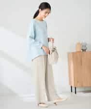 K2LAD15049 a.v.v(アー・ヴェ・ヴェ) 【イージーケア/洗える/ストレッチ】裏起毛美ラクるイージーワイドパンツ ピンク