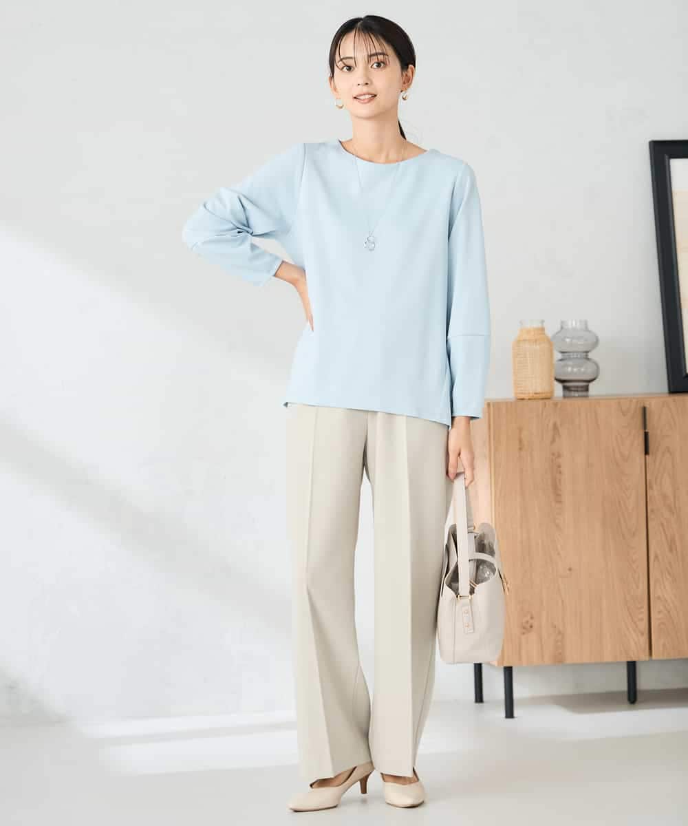 K2LAD15049 a.v.v(アー・ヴェ・ヴェ) 【イージーケア/洗える/ストレッチ】裏起毛美ラクるイージーワイドパンツ ピンク