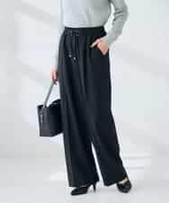 K2LAD15049 a.v.v(アー・ヴェ・ヴェ) 【イージーケア/洗える/ストレッチ】裏起毛美ラクるイージーワイドパンツ ピンク