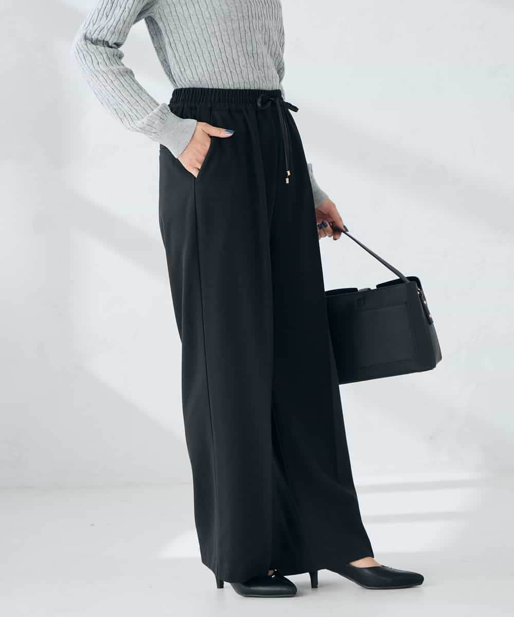 K2LAD15049 a.v.v(アー・ヴェ・ヴェ) 【イージーケア/洗える/ストレッチ】裏起毛美ラクるイージーワイドパンツ ピンク