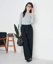 K2LAD15049 a.v.v(アー・ヴェ・ヴェ) 【イージーケア/洗える/ストレッチ】裏起毛美ラクるイージーワイドパンツ ピンク