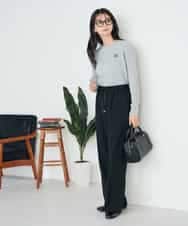 K2LAD15049 a.v.v(アー・ヴェ・ヴェ) 【イージーケア/洗える/ストレッチ】裏起毛美ラクるイージーワイドパンツ ピンク