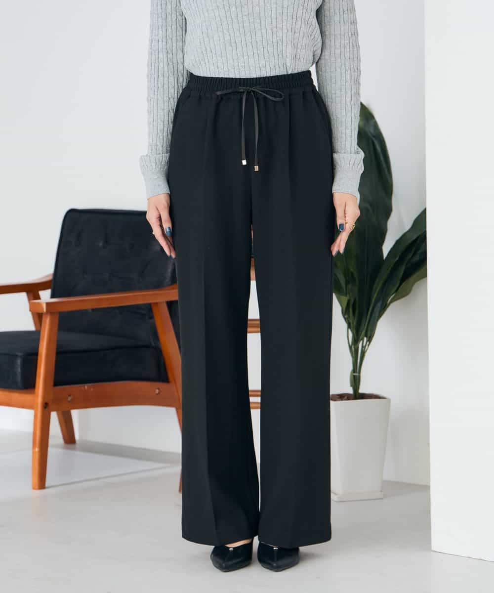 K2LAD15049 a.v.v(アー・ヴェ・ヴェ) 【イージーケア/洗える/ストレッチ】裏起毛美ラクるイージーワイドパンツ ピンク