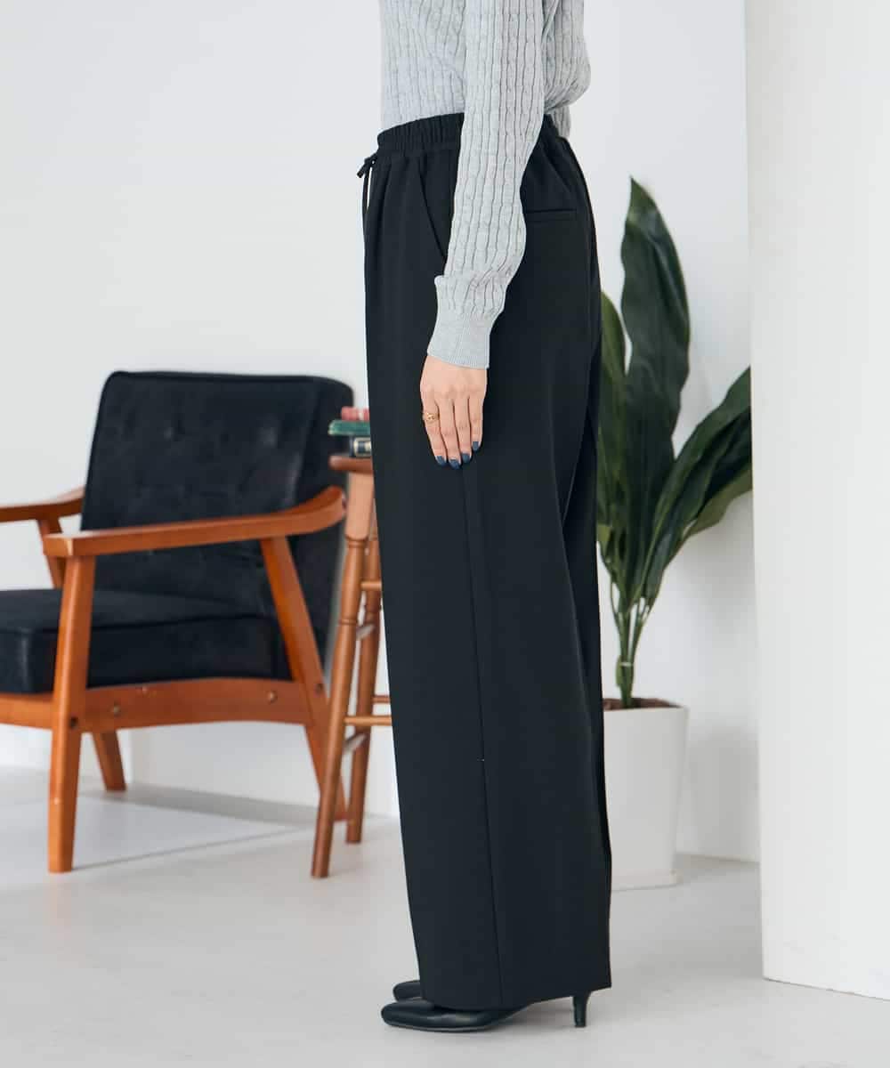 K2LAD15049 a.v.v(アー・ヴェ・ヴェ) 【イージーケア/洗える/ストレッチ】裏起毛美ラクるイージーワイドパンツ ピンク