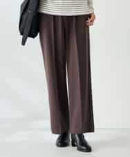 K2LAD15049 a.v.v(アー・ヴェ・ヴェ) 【イージーケア/洗える/ストレッチ】裏起毛美ラクるイージーワイドパンツ ブラウン