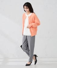 K2LAD16049 a.v.v(アー・ヴェ・ヴェ) 【イージーケア/洗える/ストレッチ】裏起毛美ラクるイージーストライプテーパードパンツ ストライプ